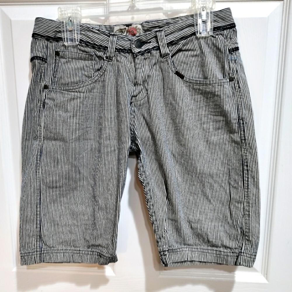 N.T.S. brand NOT THE SAME blue and white striped Bermuda shorts